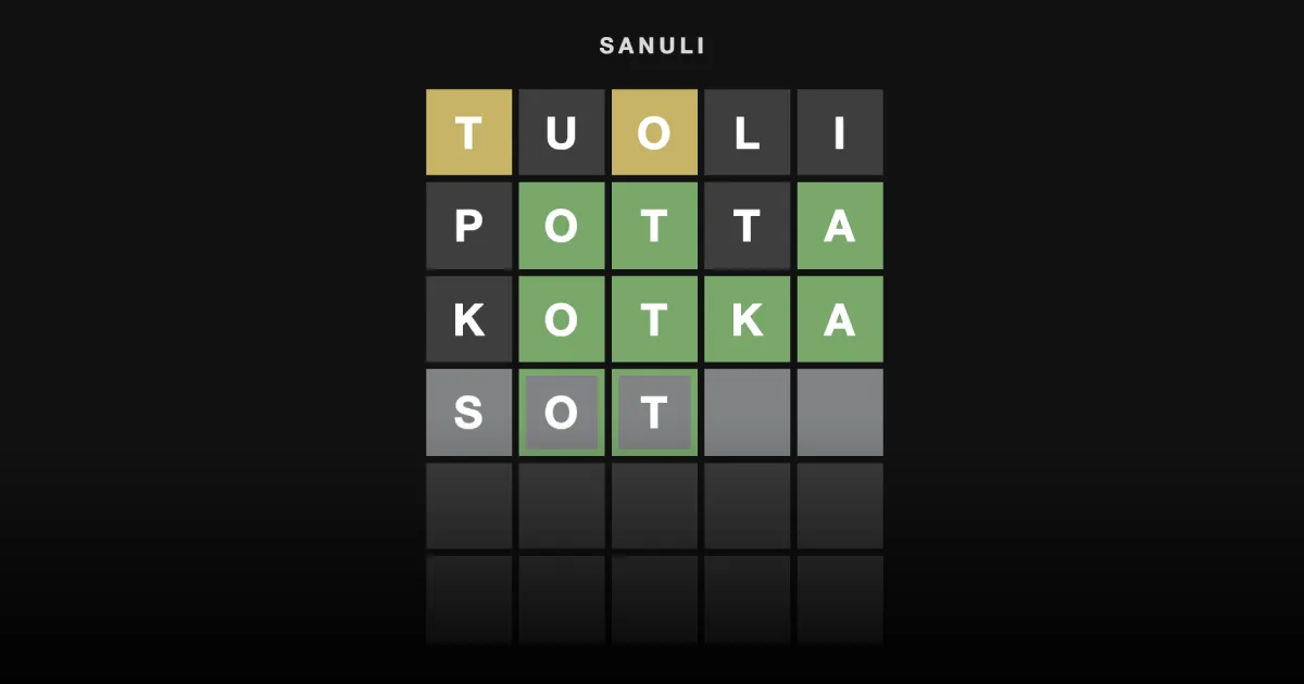 Play sanuli game on Wordle Nyt